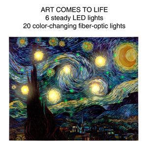 Van Gogh LED Fiber Optic Lighted Wall Art Canvas